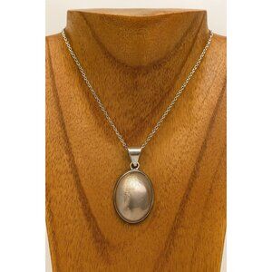 Sterling Silver .925 Oval Thick Pendant Mexico Stamp No Chain